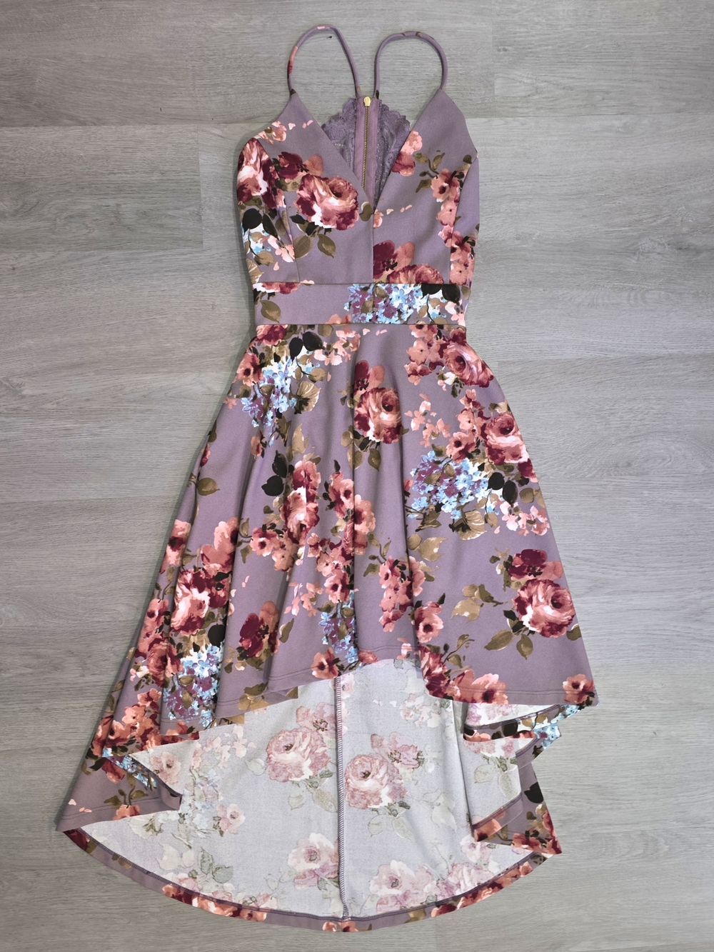 Floral Lace High Low Dress